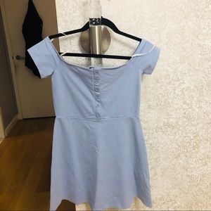 Blue off the shoulder dress